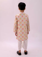 Thumbnail for Lil Drama Mishti Off White Kurta Dhoti Set For Boys