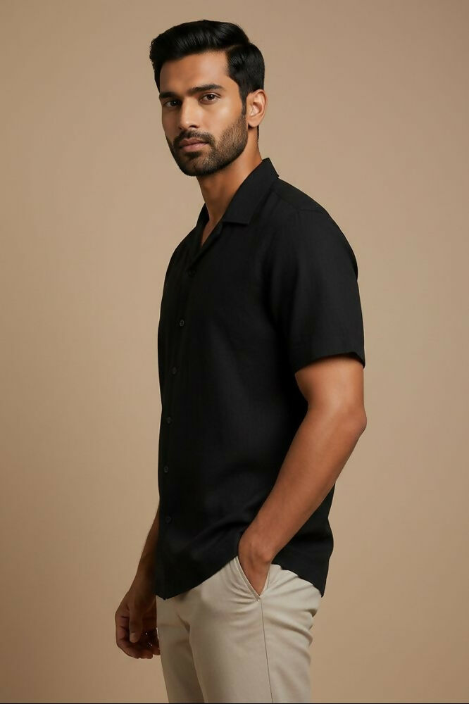 Eclipse — Black Cotton Shirt by Hilo Design - Dista