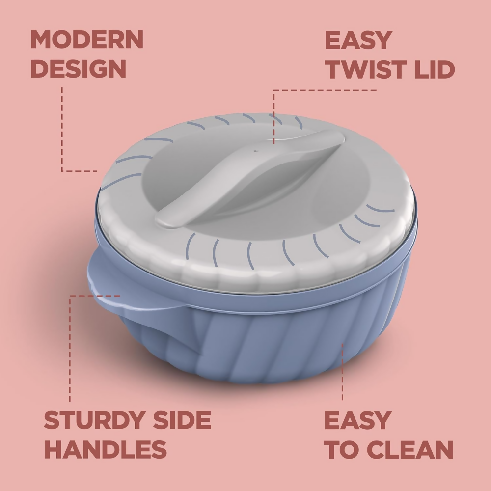 Milton Flora 1500 Insulated Inner Steel Casserole - Stone Blue - Dista