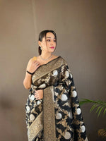Thumbnail for Preksha Creation Banarasi Soft Silk Women Black Saree - Distacart