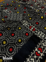 Thumbnail for Black Silk Blend Ethnic Motifs Saree with Unstitched Blouse - Hiral Fashion - Distacart