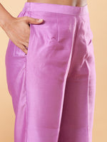 Thumbnail for BohoJazz Lucknowi Handwork with Sequin Chanderi Kurta Pant - Purple