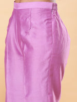 Thumbnail for BohoJazz Lucknowi Handwork with Sequin Chanderi Kurta Pant - Purple