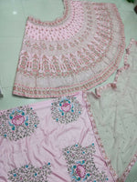 Thumbnail for Jyoti Fashion Exclusive Baby Pink Silk 3MM Sequins with Jari & Thread Embroidery Lehenga Choli with Dupatta - Distacart