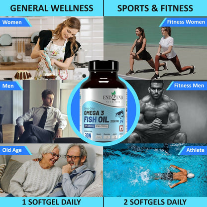 End2End Nutrition Deep Sea Omega 3 Fish Oil Capsules - Distacart