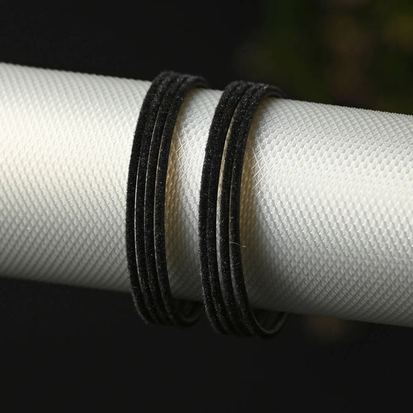 Afast Designer Fancy Party Velvet Bangle/ Kada Set, Black, Metal, Pack Of 48 - Distacart