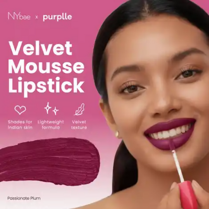 NY Bae Velvet Mousse Liquid Lipstick - Passionate Plum 03 - Distacart