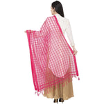 Thumbnail for A R Silk Cotton square Regular Dupatta Color Rani Dupatta or Chunni