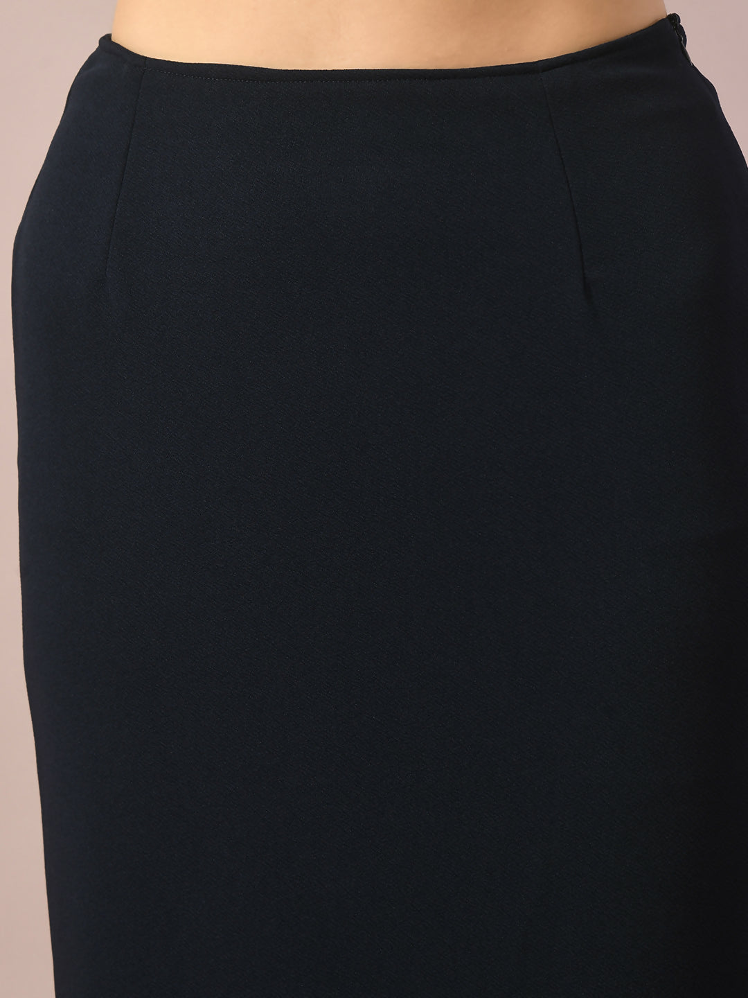 Myshka Women's Blue Solid Knee Length Party Embellished Skirts - Distacart