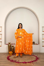 Thumbnail for Joban Fashion Orange Tie & Dye Cotton Suit Set - Distacart