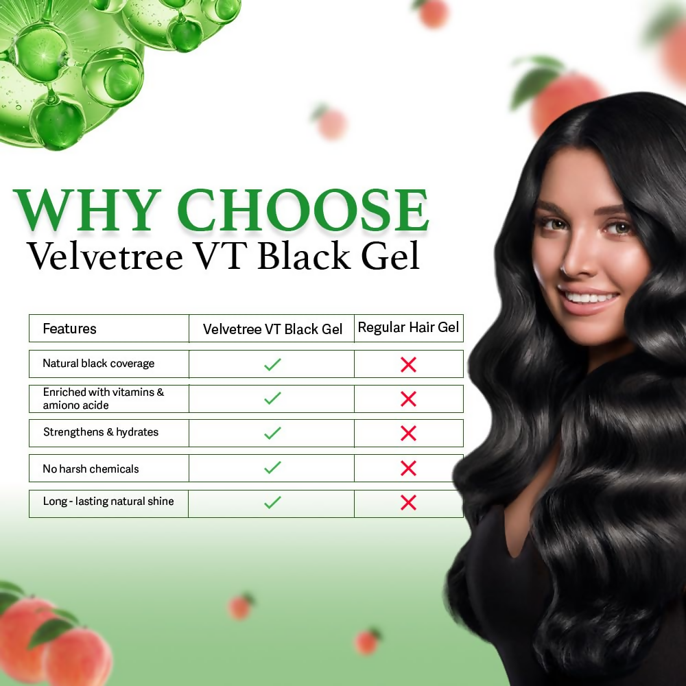 Velvetree Natural Black Hair Gel Dye (Black Hair Gel) - Distacart