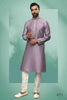 Raivat Ethnic Art Silk Mirror Embroidery Work Kurta Pajama In Lavender Colour - Dista