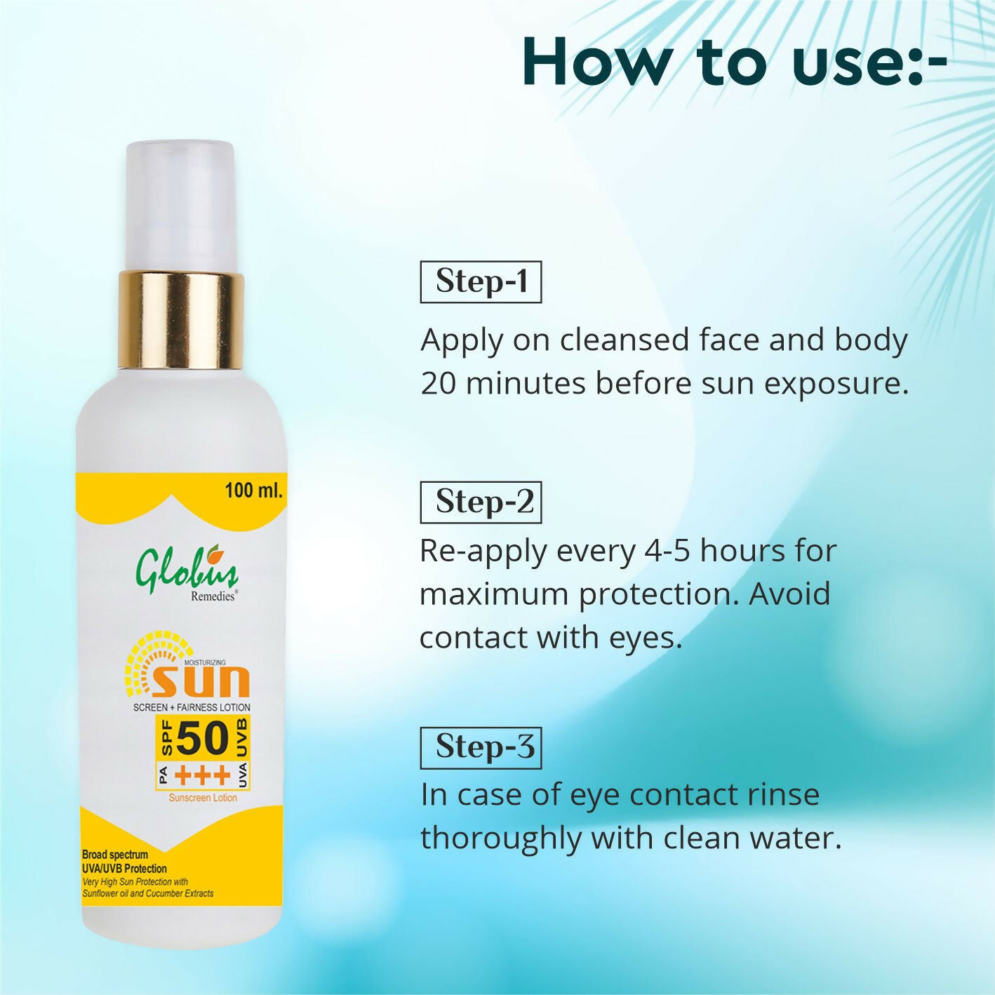 Globus Remedies Sunscreen Lotion - Distacart