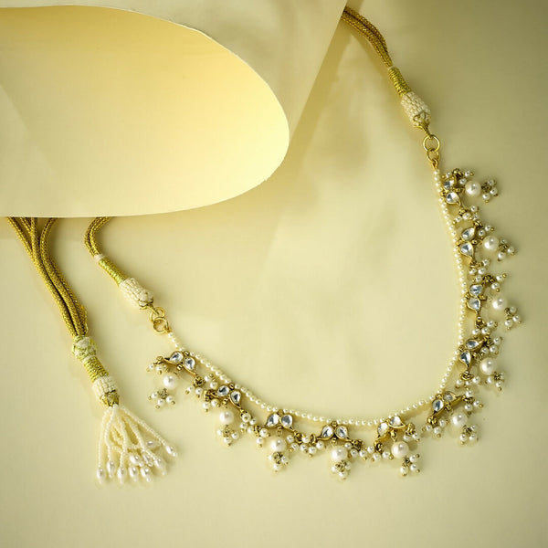 Nuyug 22K Gold-Plated Kundan & Pearl Studded Matha Patti Head Jewellery - Distacart