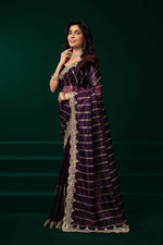 Thumbnail for Joban Fashion Wine Net Party Wear Sarees - Distacart