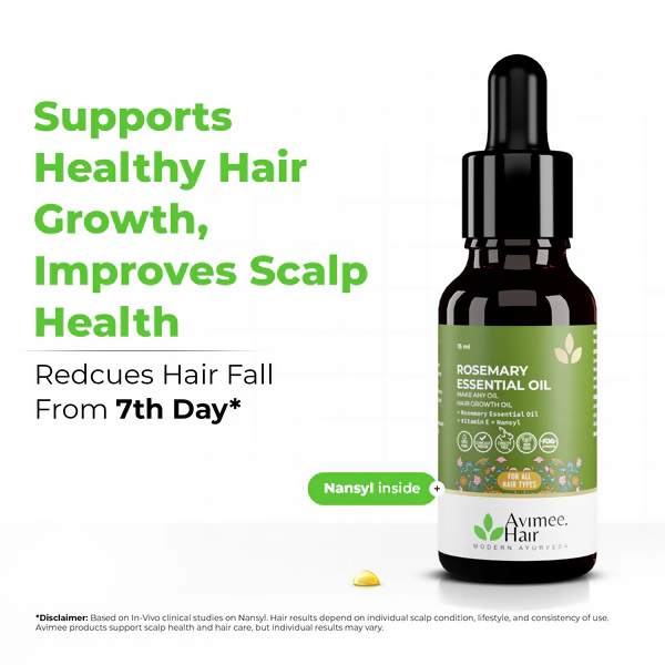 Avimee Herbal Rosemary Essential Hair Oil with Vitamin E & Nansyl - Dista