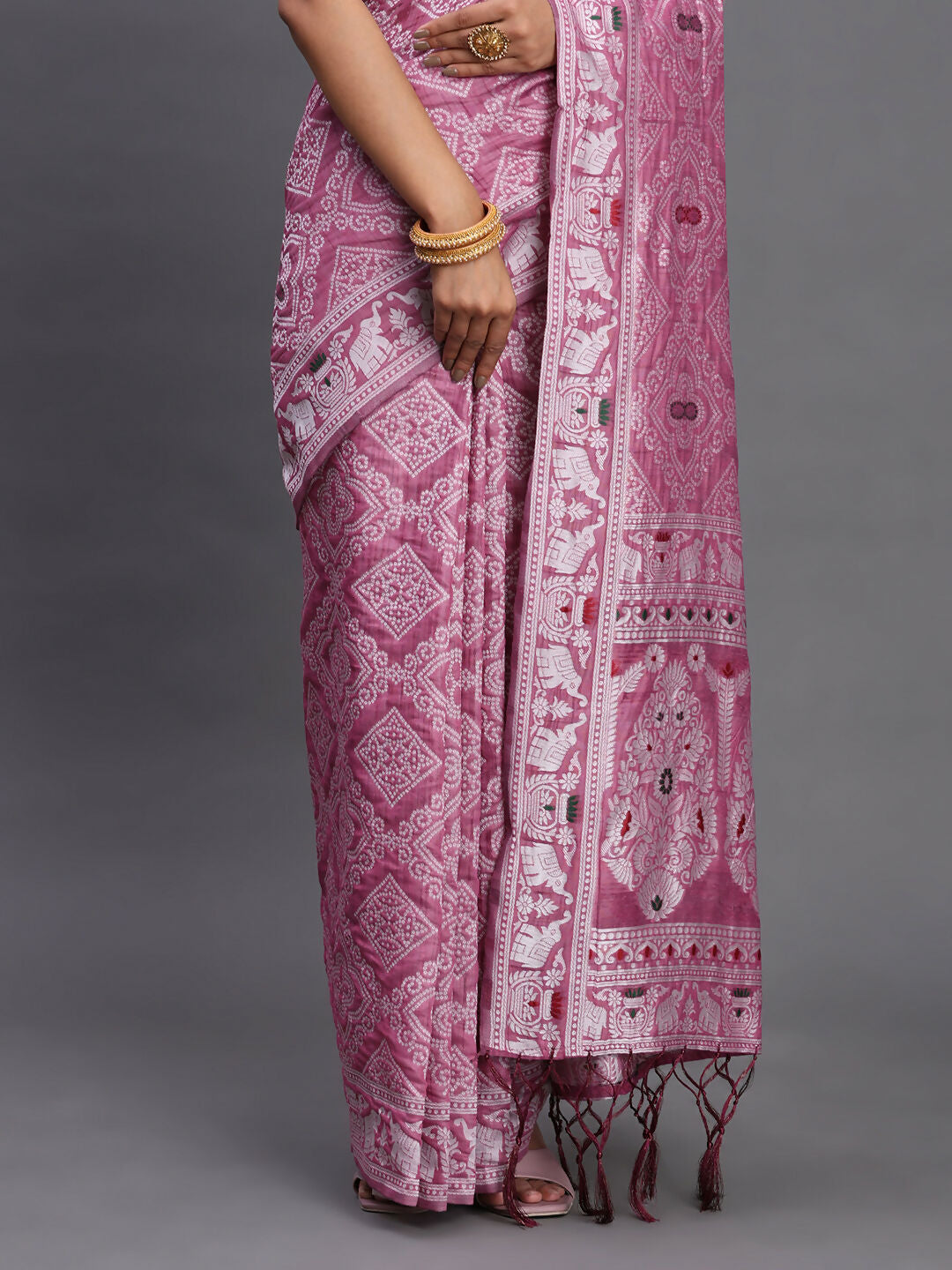 Astita Linen Cotton Purple Saree