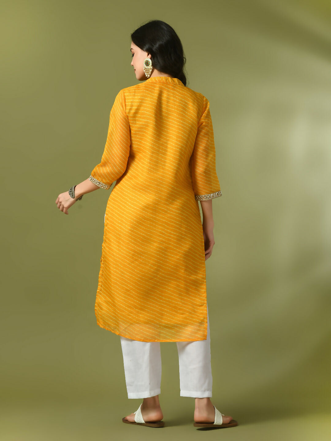 Myshka Women's Yellow Printed Cotton Blend Straight Party Kurta Set - Distacart
