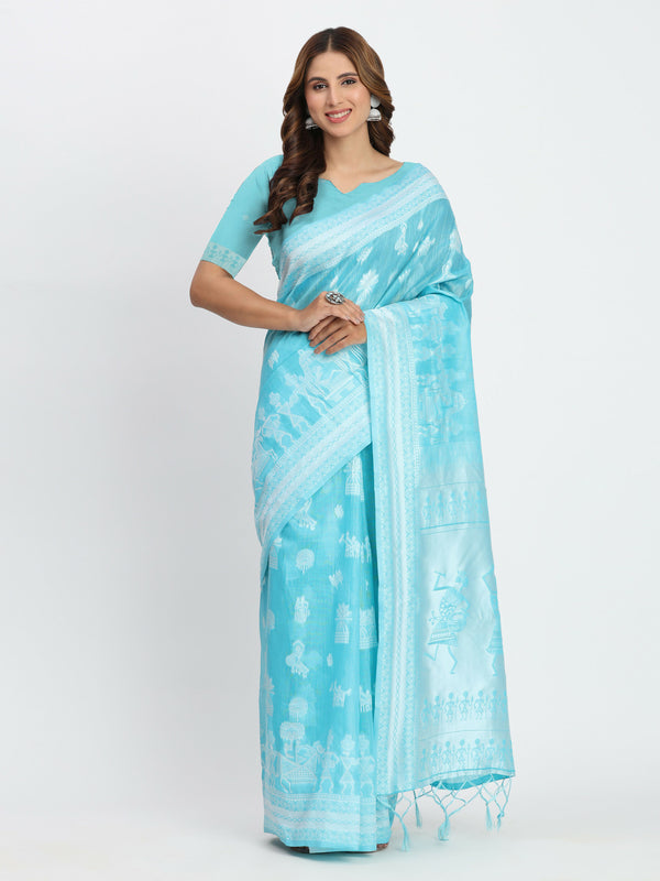 Astita Linen Cotton Grey Saree