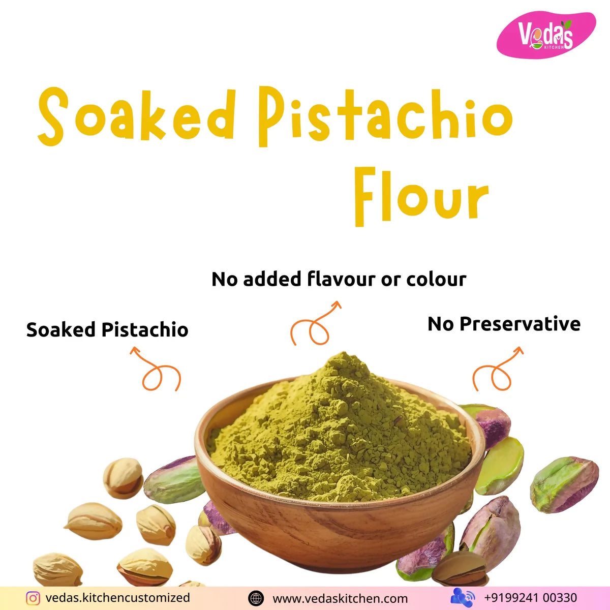 Vedas Kitchen Soaked Pistachio Flour - Dista