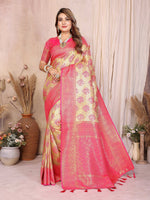 Thumbnail for Aastha Fashion Yellow Banarasi Tissue Silk Weaving Saree - Distacart