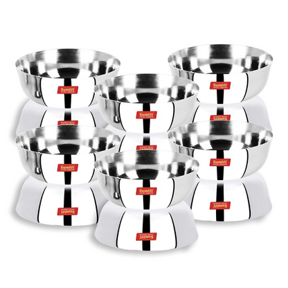 Sumeet Stainless Steel Heavy Gauge Solid Bowl Wati Set with Mirror Finish - Dista