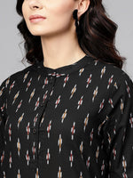 Thumbnail for Antaran Black Pure Cotton Printed Kurta Pant Set - Distacart