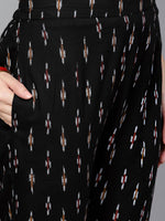 Thumbnail for Antaran Black Pure Cotton Printed Kurta Pant Set - Distacart