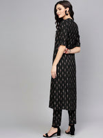 Thumbnail for Antaran Black Pure Cotton Printed Kurta Pant Set - Distacart