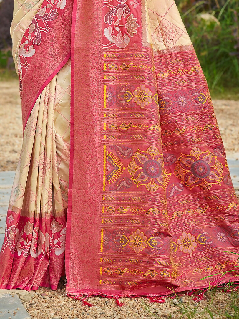 Astita Cream Soft Silk Saree