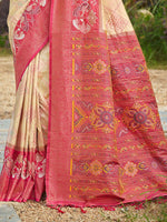 Thumbnail for Astita Cream Soft Silk Saree