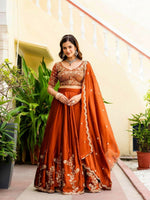 Thumbnail for Lehenga Mart Designer Indian Wedding Lehenga Choli-Rusty - Distacart