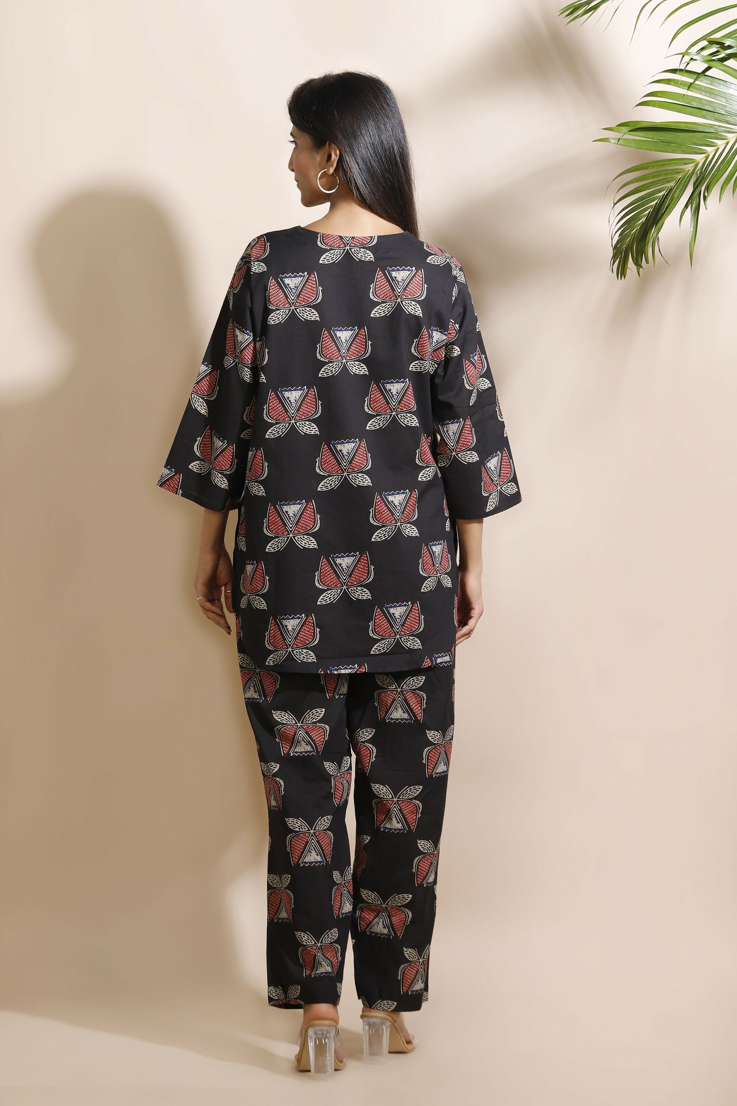Breathables Abstract Black Cotton Co-Ord Set - Dista