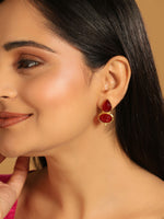 Thumbnail for Nuyug 22K Gold Plated Red Embrace Earrings
