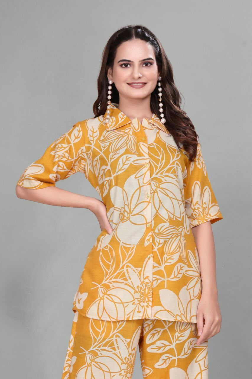 Preksha Creation Cotton Floral Print Kurta Set Co-Ord Set