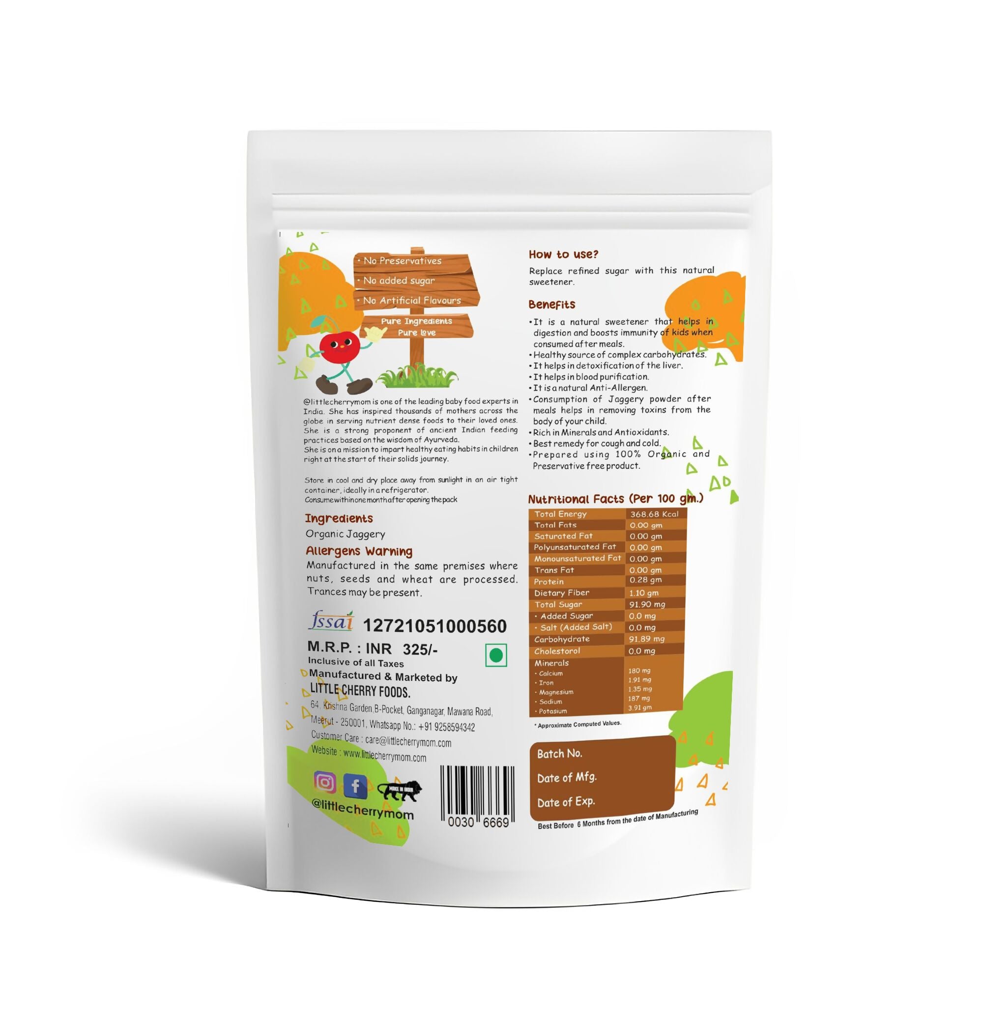 Littlecherrymom Organic Jaggery Powder - Distacart