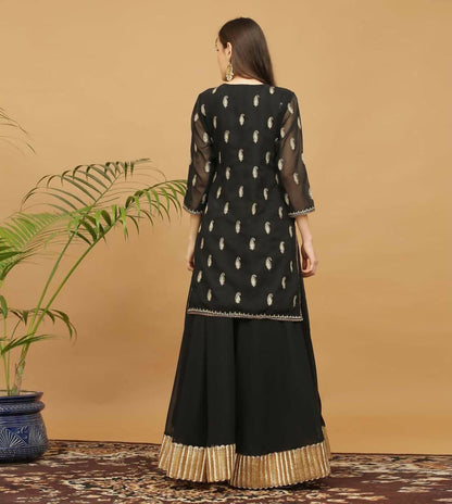 Joban Fashion Black Georgette Lehenga Set - Dista