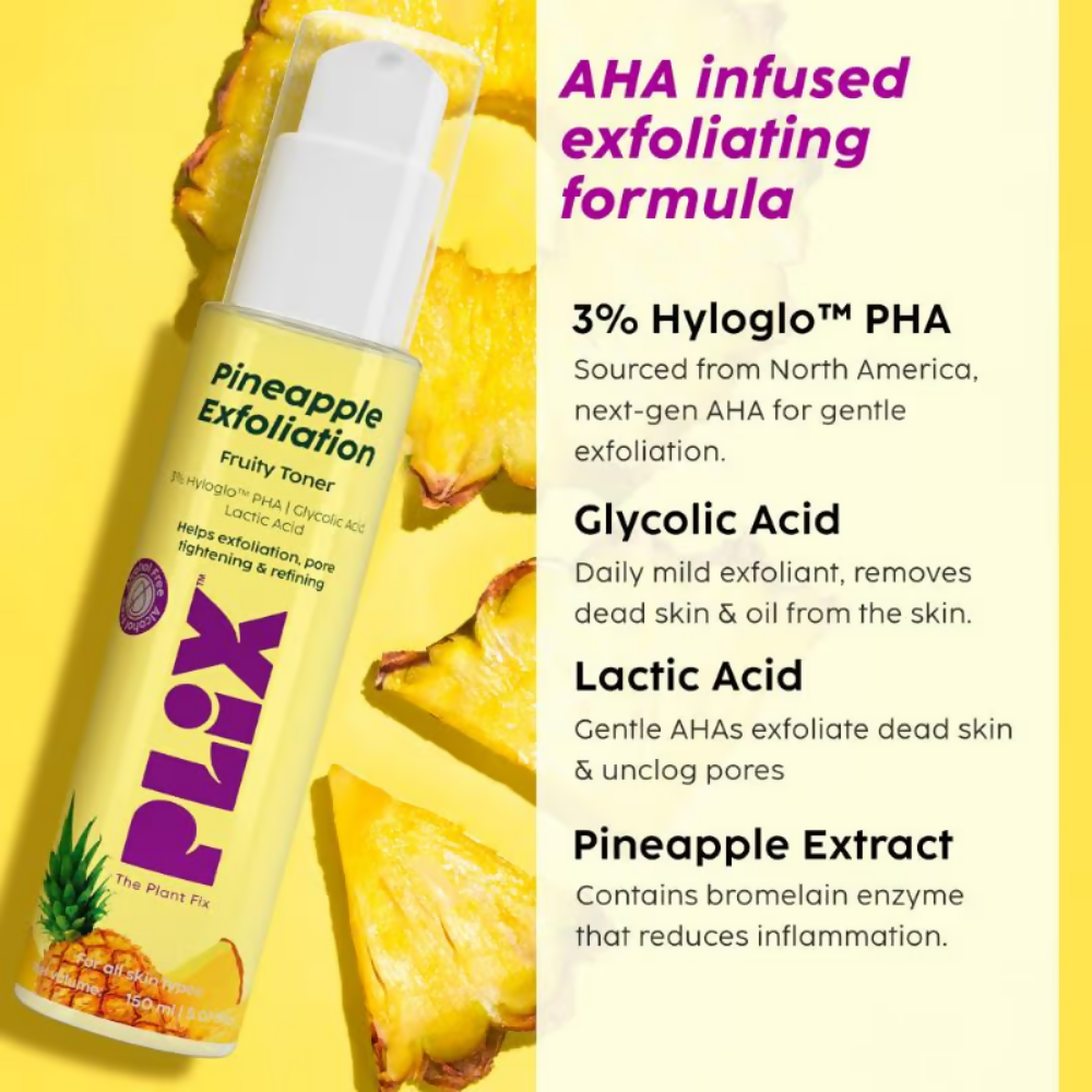 PLIX The Plant Fix Pineapple Depigmentation Regime With Toner, Cleanser & Moisturizer - Distacart