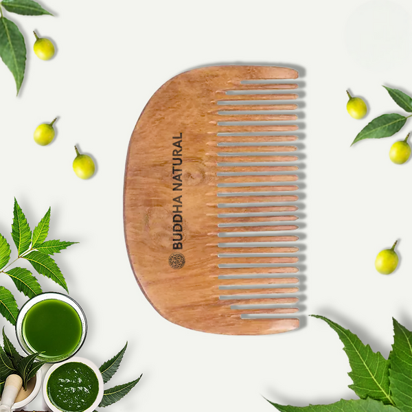 Buddha Natural Beard Kacchi Neem Wooden Comb - Distacart
