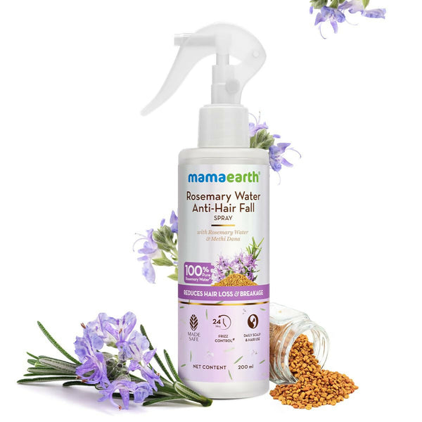 Mamaearth Rosemary Water Anti-Hair Fall Spray with 100% Pure Steam Distilled Rosemary Water & Methi Dana for Hair - Distacart