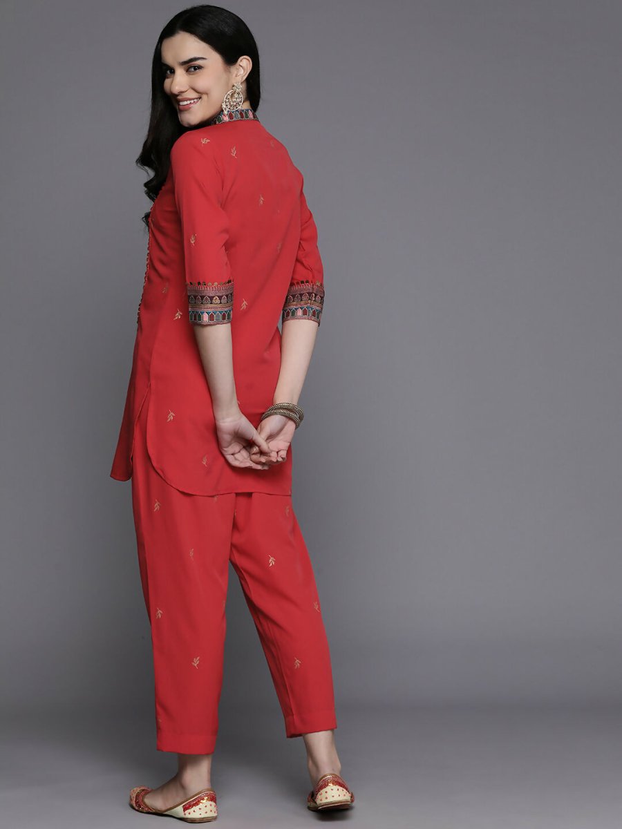 Ahalyaa Women's Traditional Wear Co-ods - Red - Distacart