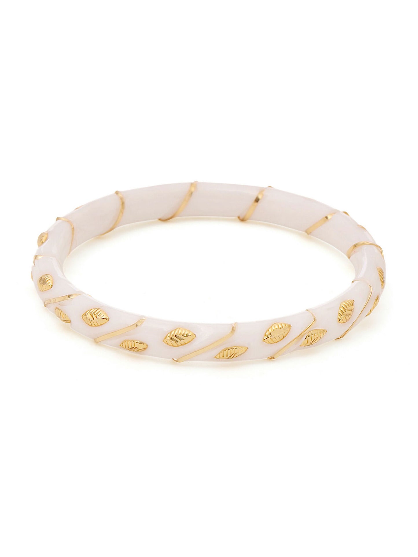 Ruby Raang White Traditional Bangle - Dista