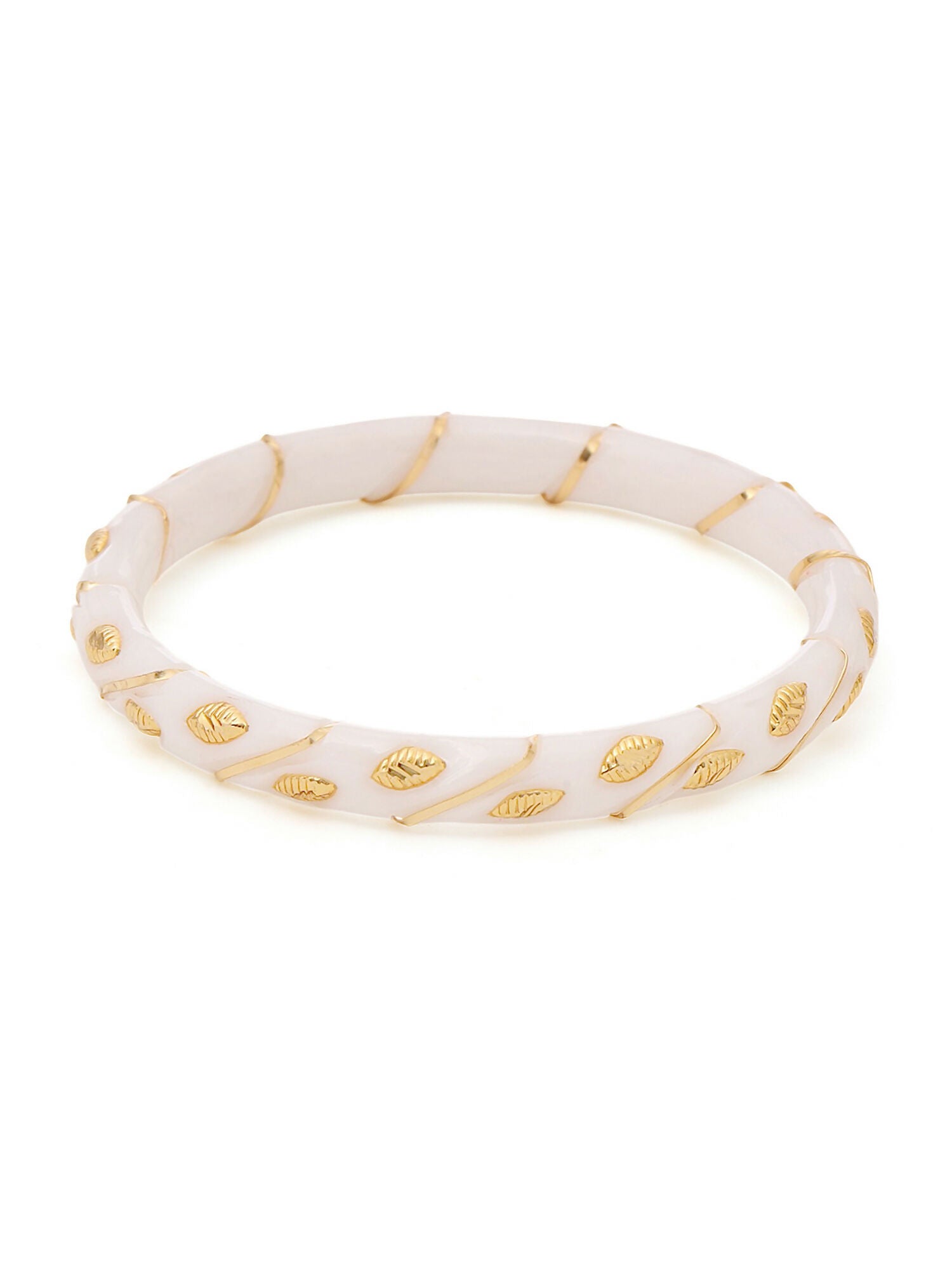 Ruby Raang White Traditional Bangle - Dista