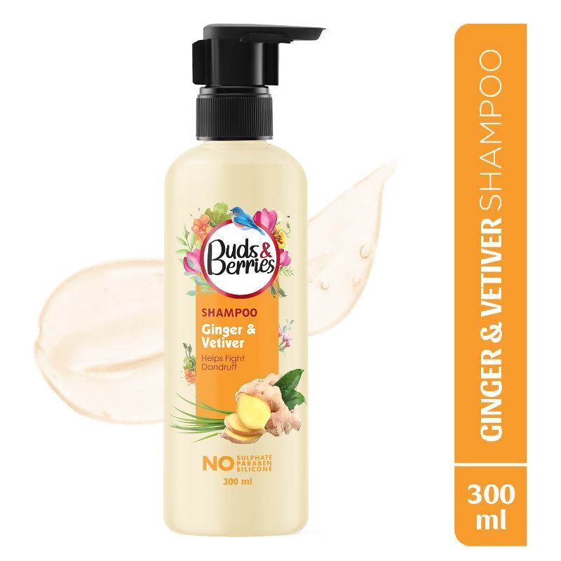 Buds & Berries Ginger & Vetiver Anti Dandruff Shampoo - Distacart