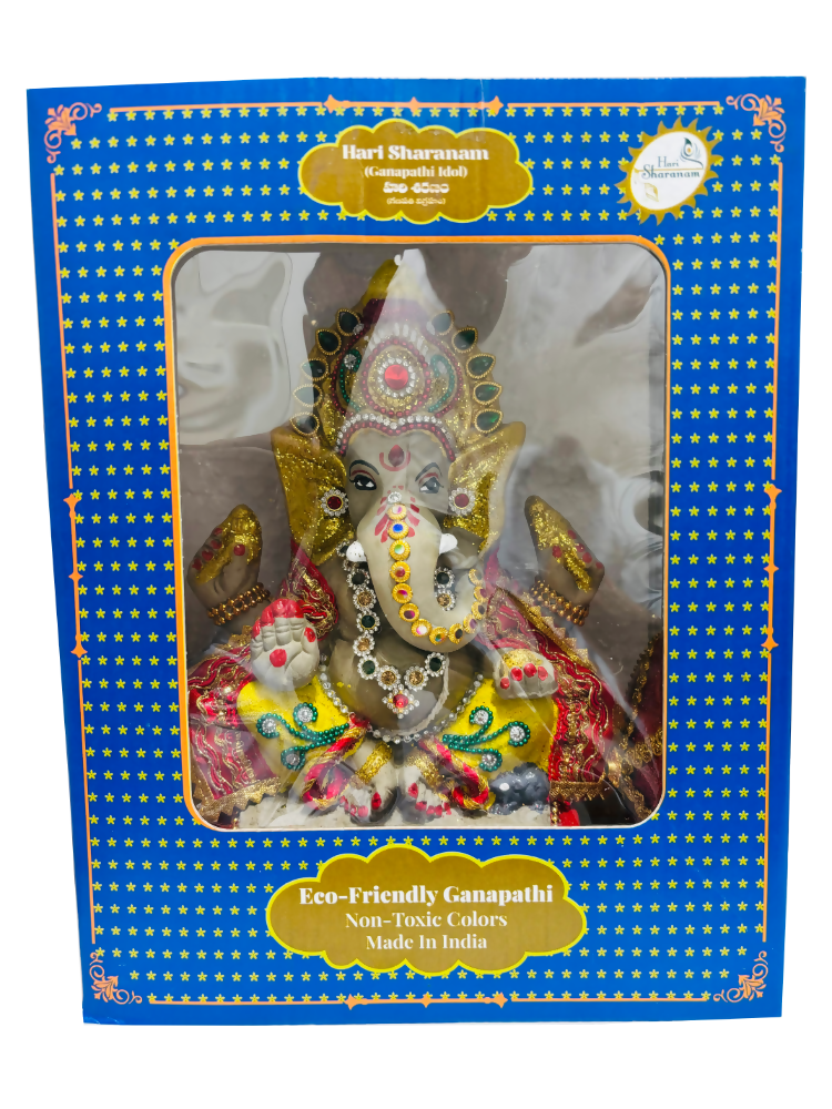 Eco-Friendly Ganesh Idols (Non-Toxic Colors) With Chatri, Kumkum & Akshat - Distacart