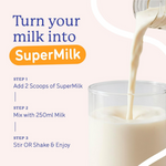 Thumbnail for Gritzo SuperMilk Growth+ (Formerly Height+) Unsweetened Drink Mix (10-12y Girls) 12g Protein Powder - Creamy Vanilla - Distacart