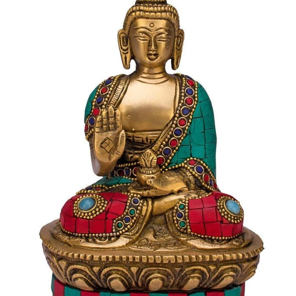 Artvarko Brass Buddha Vitarka Statue Multicolor - Distacart