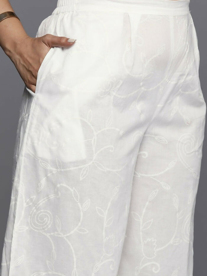 Ahalyaa Women's Traditional wear Kurta Set - White - Distacart