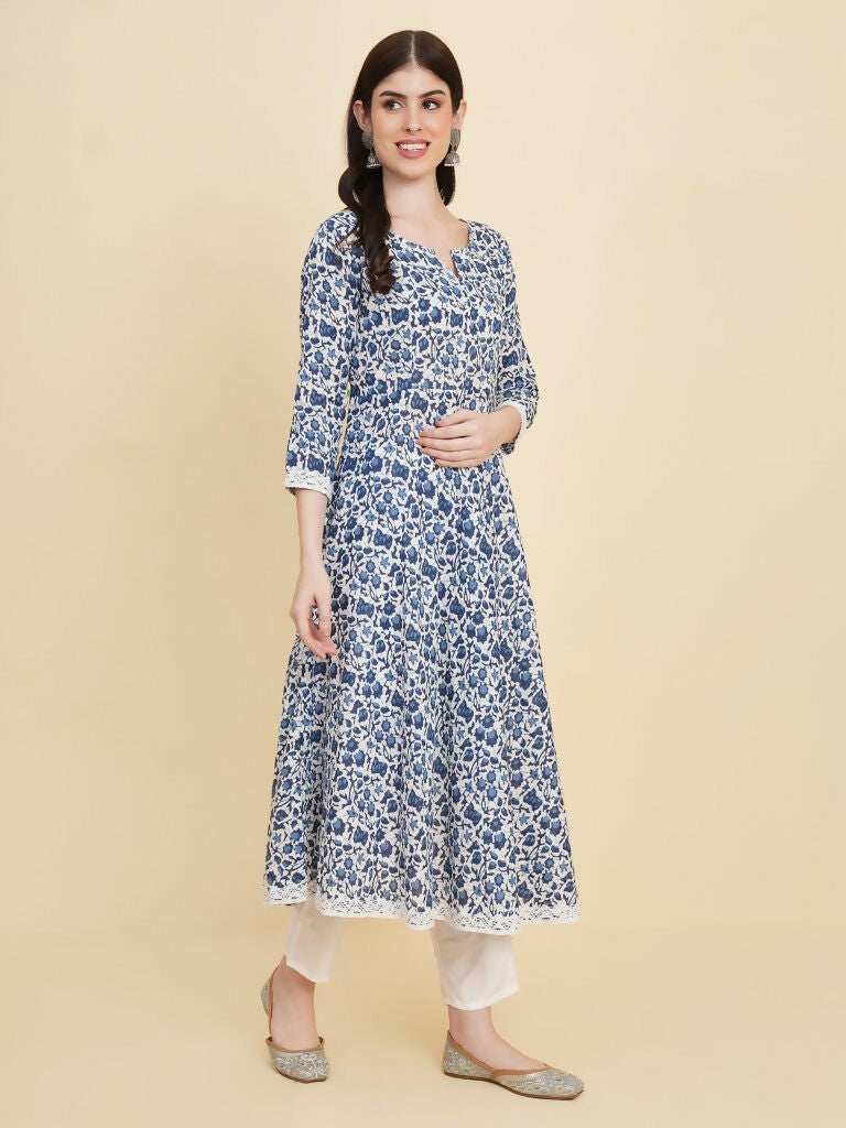 Designer Stylish Blue Rayon Stitched Suit With Dupatta - Tanisha - Distacart