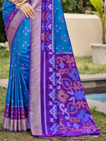 Thumbnail for Astita Pochampalli Silk Blue Saree